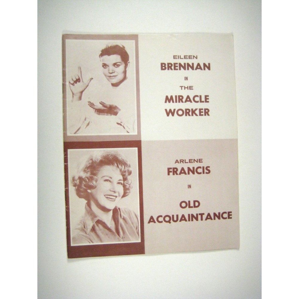 Paper Mill Playhouse Theatre Program 1962 NJ Brennan Francis Miracle Worker